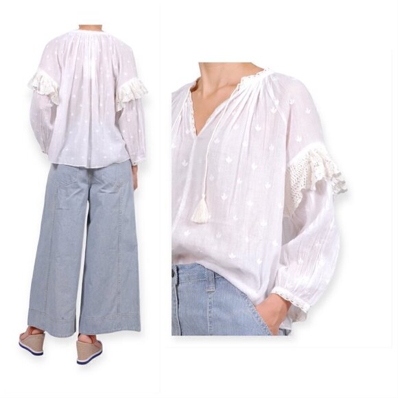 Ulla Johnson Nila Blouse in Natural, ‎ Size 2, New with tag - Picture 2 of 15